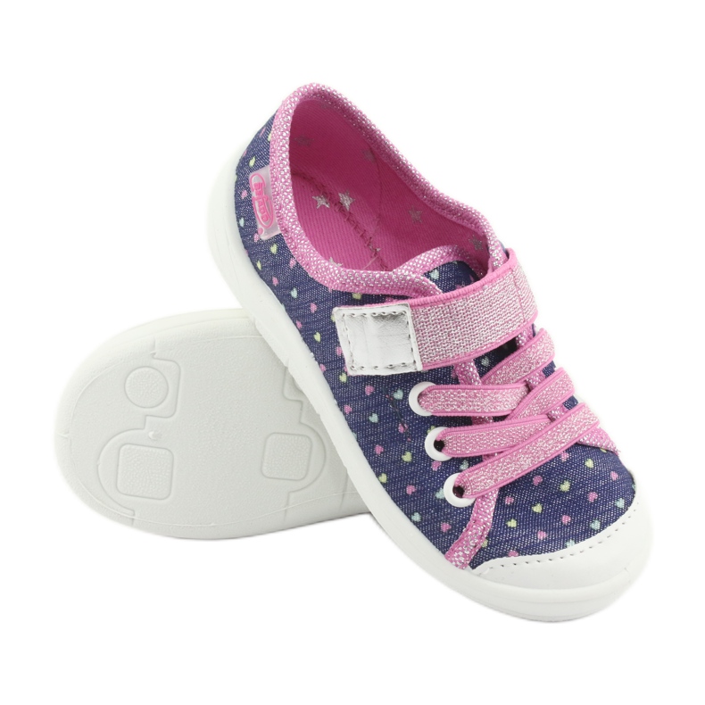 Befado Kinderschuhe 251X135 marineblau rosa grau 3