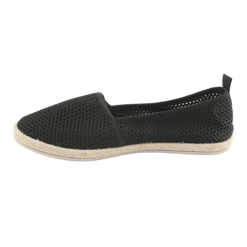 Schwarze Mesh-Espadrilles JX1029 Schwarz 2