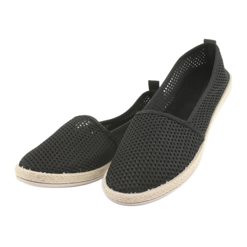 Schwarze Mesh-Espadrilles JX1029 Schwarz 3