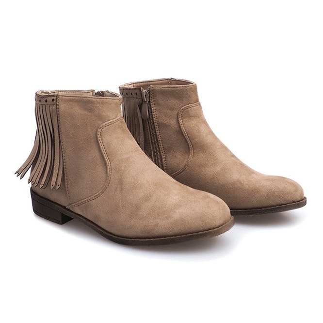 Wildlederstiefel im Boho-Stil 8355 Beige 2
