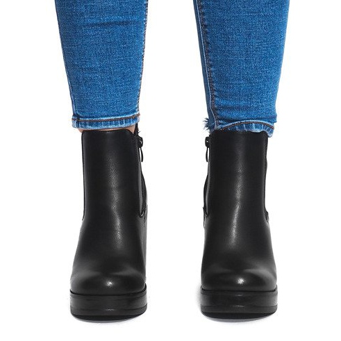 Stiefel an der Ferse mit Gummizug X9098 Schwarz 1