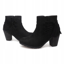 Wildleder Booties On a Bar Fringes 1631-1 Schwarz 2