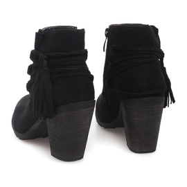 Wildleder Booties On a Bar Fringes 1631-1 Schwarz 1