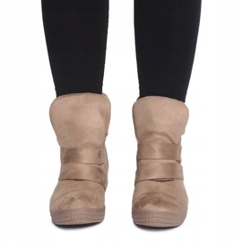 Sneakers mit Keilabsatz und Klettverschluss 1703 Camel braun 2