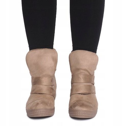 Sneakers mit Keilabsatz und Klettverschluss 1703 Camel braun 2