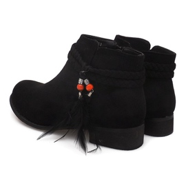 Wildleder Booties Jodhpur Stiefel H1911 Schwarz 1