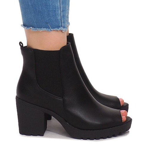 Offene Stiefel auf einem Pfosten B2890 Schwarz 2