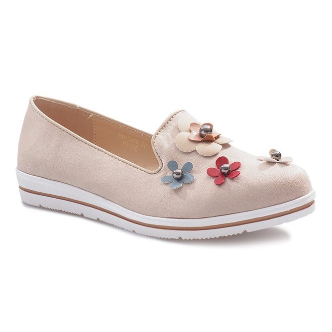 Beige Multi-Blumen Keilabsatz 1