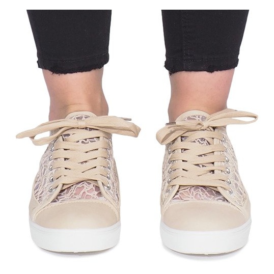 Dolita beige durchbrochene Sneakers 1
