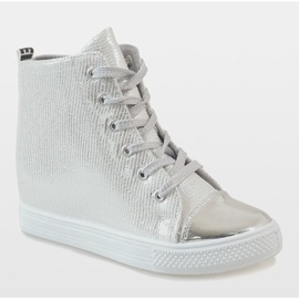 Sneakers mit Keilabsatz in Silber 29333-2 grau 1