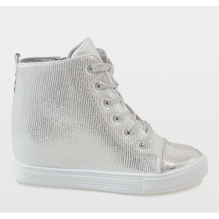 Sneakers mit Keilabsatz in Silber 29333-2 grau 2