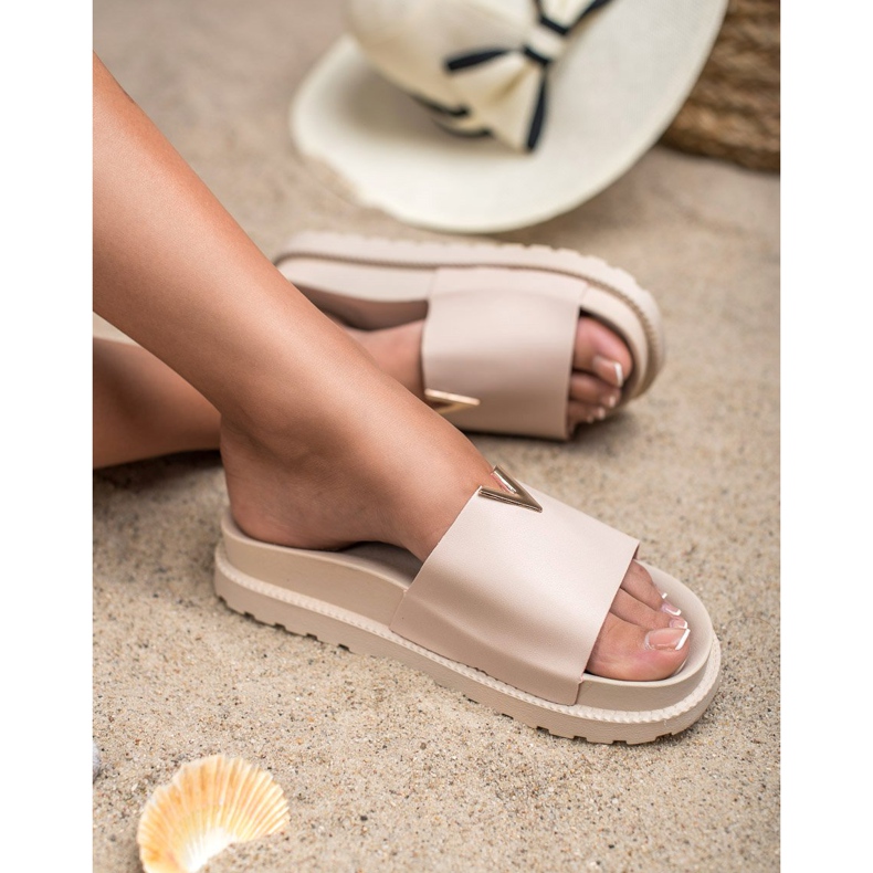 SHELOVET Hausschuhe auf der Plattform rosa 1