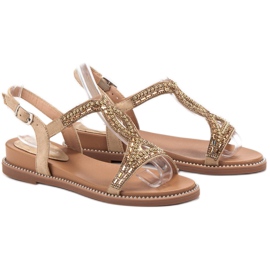 Bello Star Wildledersandalen mit Kristallen braun 1