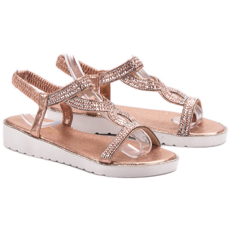 Bestelle Slip-on-Sandalen auf der Plattform rosa 1