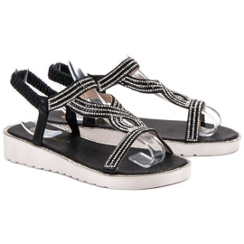 Bestelle Slip-on-Sandalen auf der Plattform schwarz 1