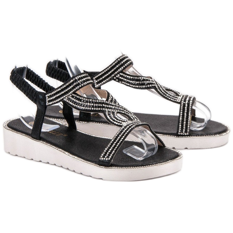 Bestelle Slip-on-Sandalen auf der Plattform schwarz 1