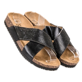 SHELOVET Klassische schwarze Hausschuhe 1