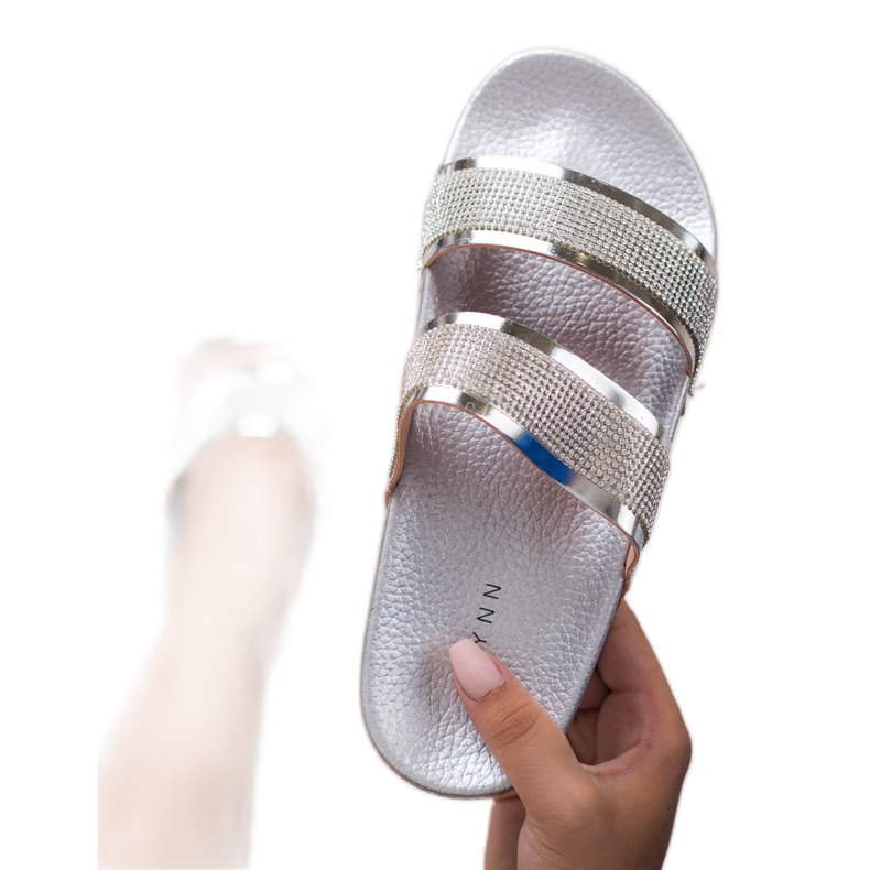 Erynn Silberne Hausschuhe grau 1