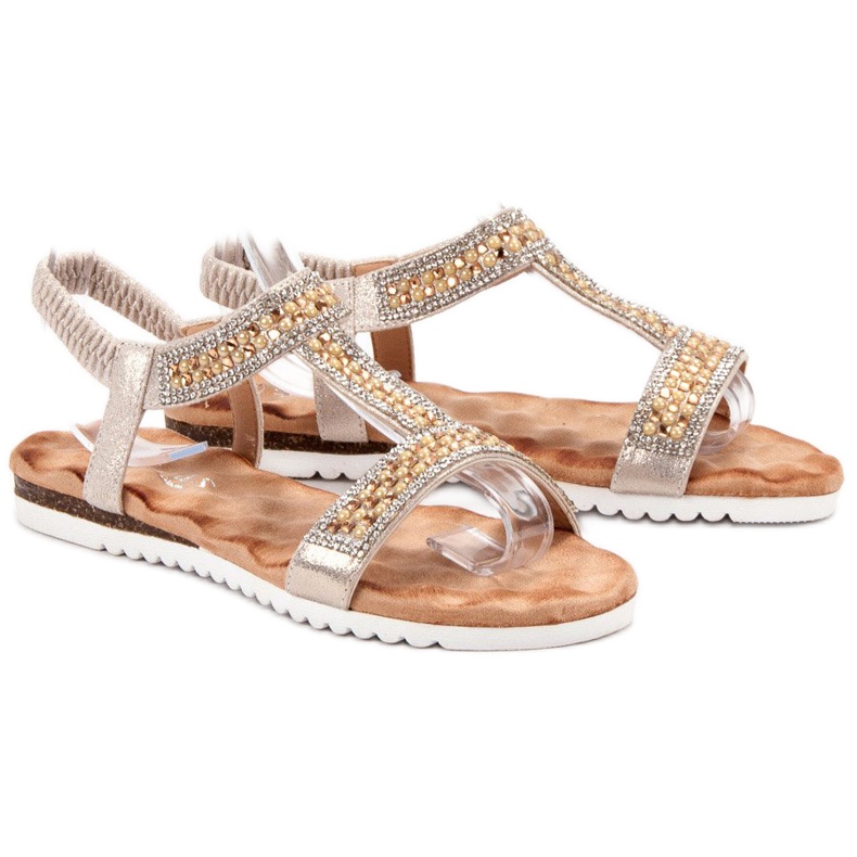 Emaks Verzierte Damensandalen gelb 1