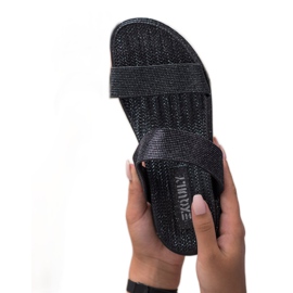 EXQUILY Modische Gummipantoffeln schwarz 1