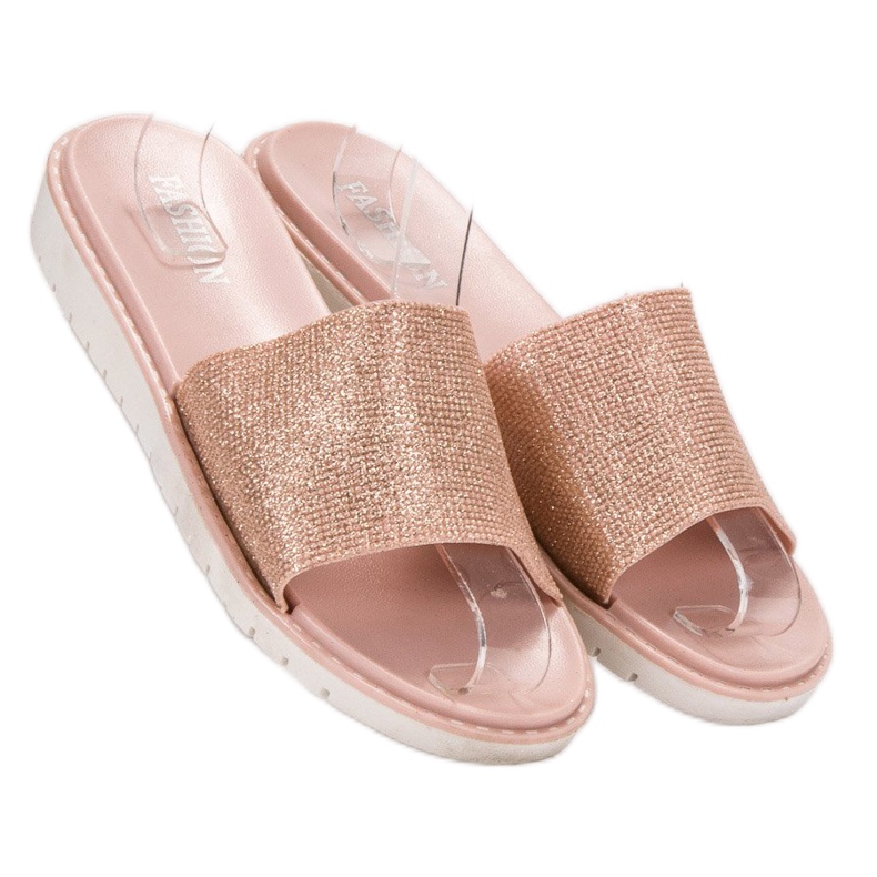 Fashion Modische glänzende Hausschuhe braun 1