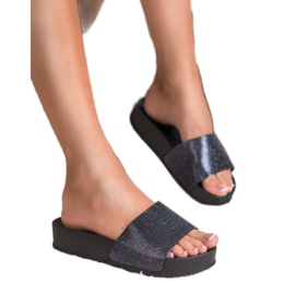 SHELOVET Gummipantoffeln auf der Plattform schwarz 1