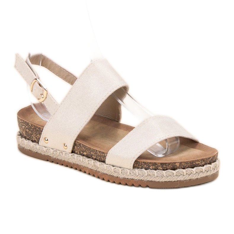 Bestelle Sandalen mit Glitzer beige 1