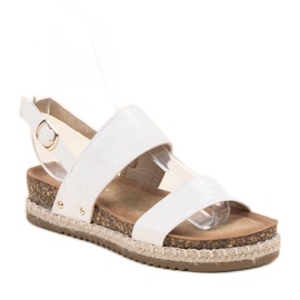 Bestelle Sandalen mit Glitzer weiß 1