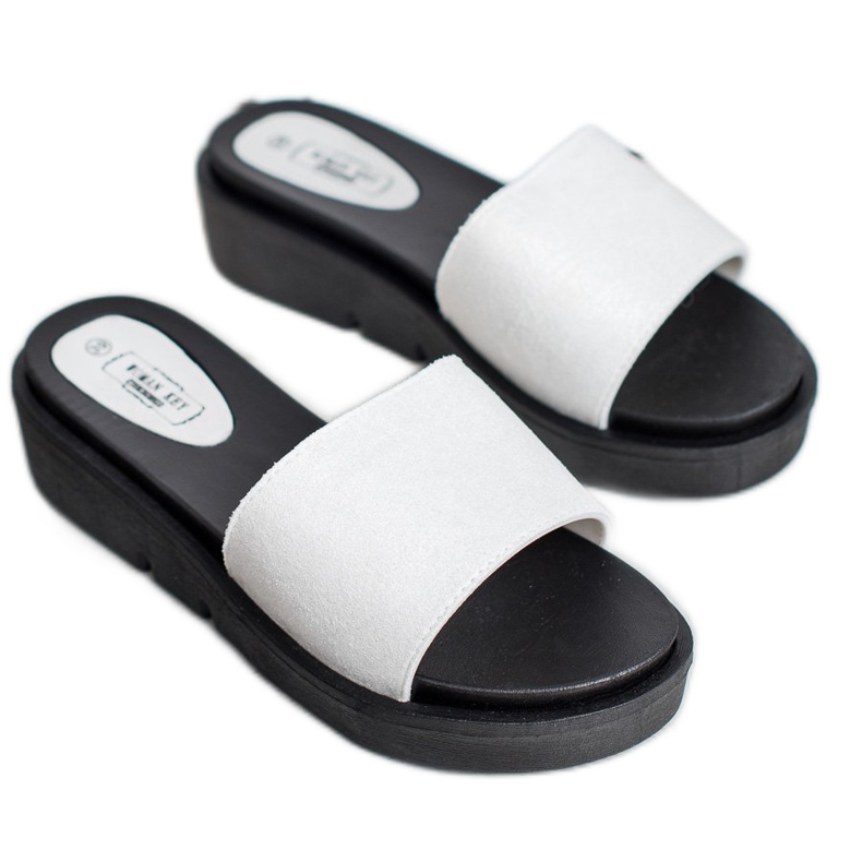 SHELOVET Keilsandalen weiß 1