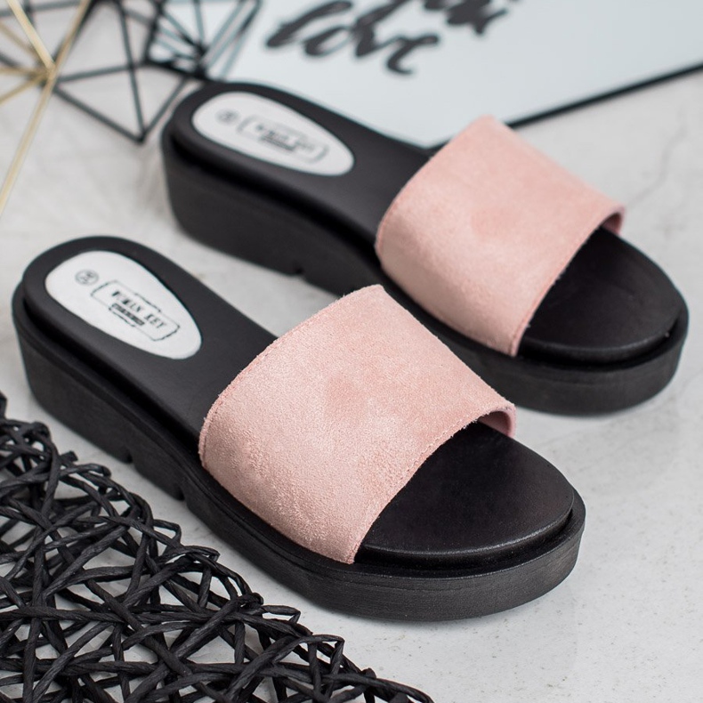 SHELOVET Keilsandalen rosa 1