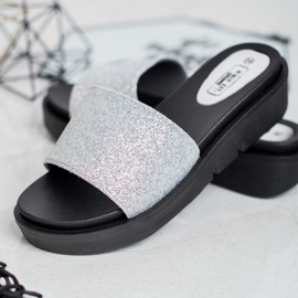 SHELOVET Gummikeil Hausschuhe grau 2