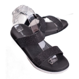 SHELOVET Gummipantoffeln mit Glitzer schwarz 1