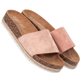 SHELOVET Espadrilles aus Wildleder rosa 1