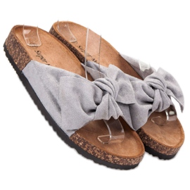 Super Me Modische graue Hausschuhe 1