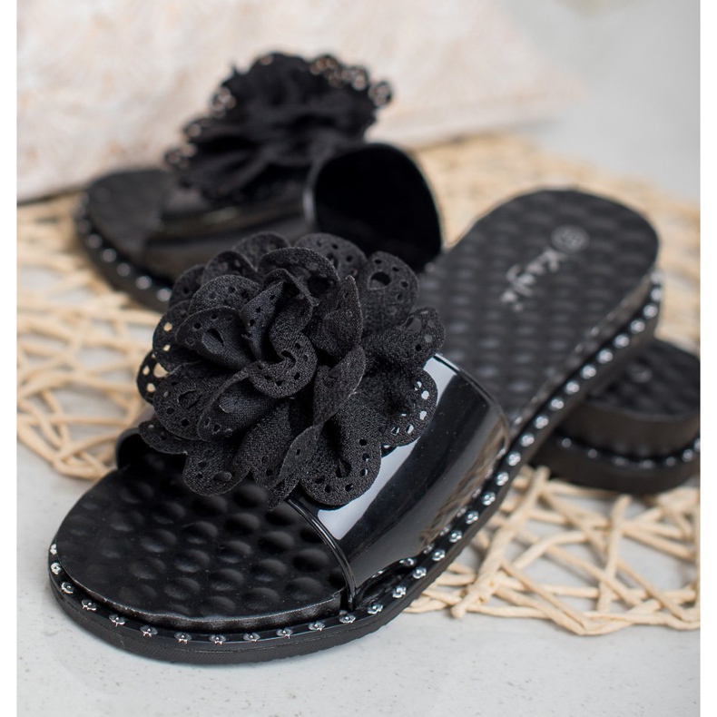 Kayla Schwarze Gummipantoffeln 2