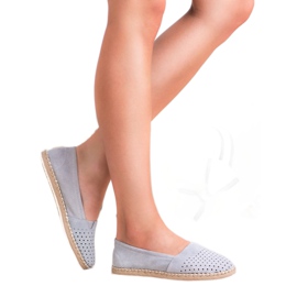 SHELOVET Espadrilles aus Leder grau 1