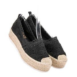 SHELOVET Espadrilles aus Spitze schwarz 1