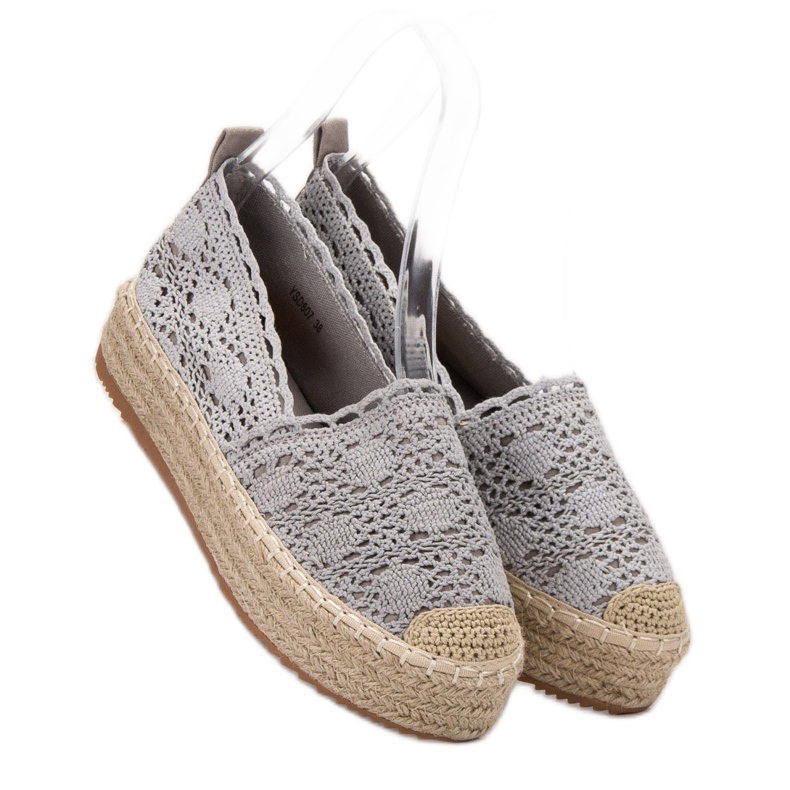 Diamantique Espadrilles auf der Plattform grau 1