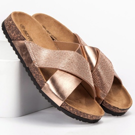 Bestelle Hausschuhe mit Korksohle rosa 2