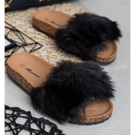 Bona Hausschuhe mit Fell schwarz 2