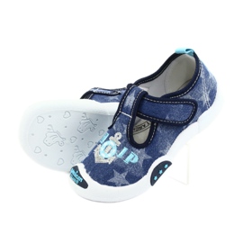 American Club Kinder Sneakers Ledereinsatz TEN12 marineblau blau grau 5