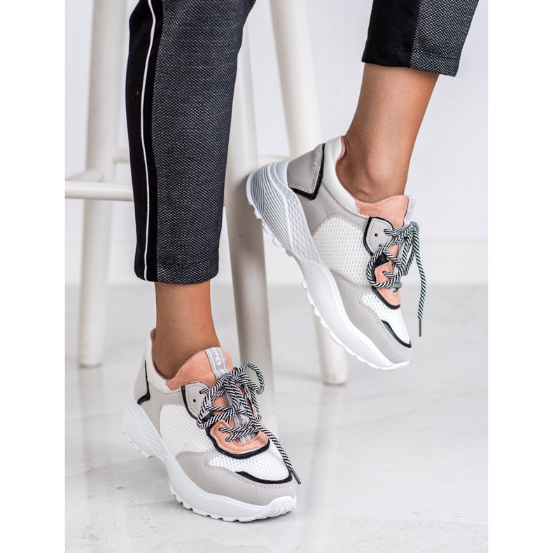 SHELOVET Modische Turnschuhe rosa grau 2