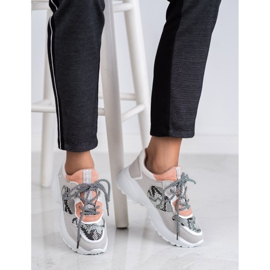 SHELOVET Modische Sneakers mit Schlangenmuster grau 2