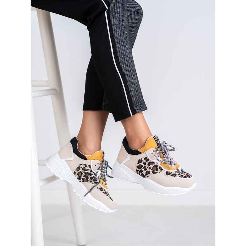 SHELOVET Modische Sneakers mit Leopardenmuster braun 2