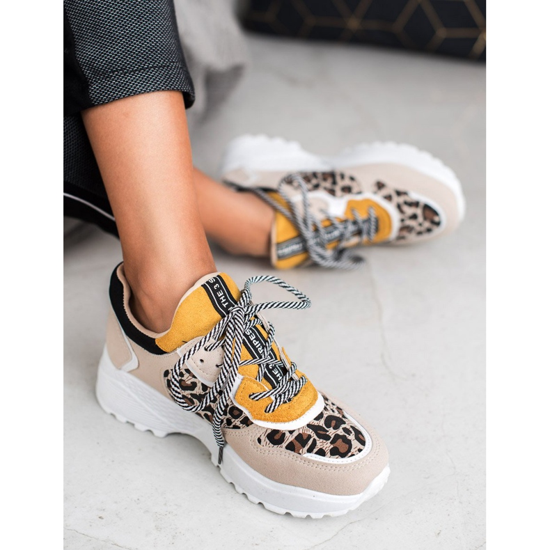 SHELOVET Modische Sneakers mit Leopardenmuster braun 1