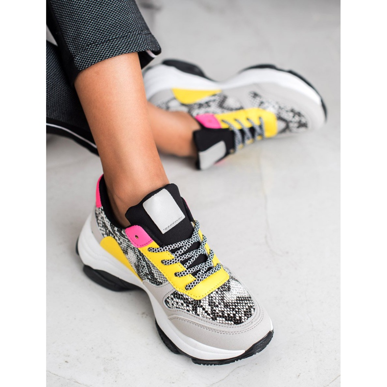 SHELOVET Bunte Sneakers mit Schlangenprint mehrfarbig 1