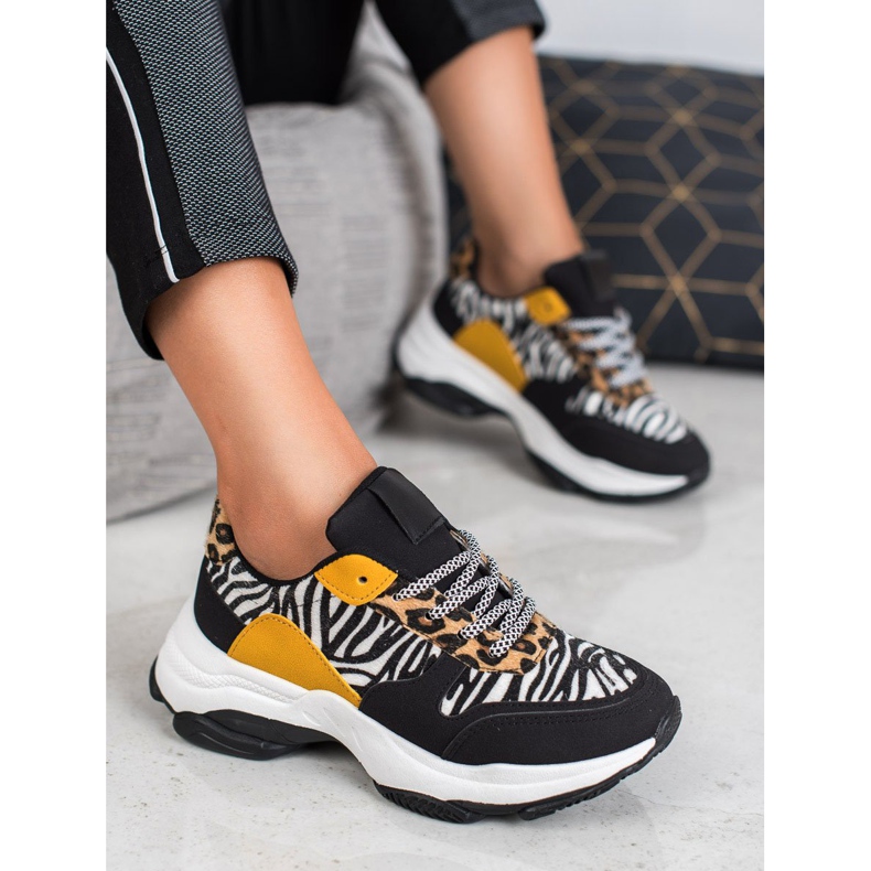 SHELOVET Sneakers mit Animal-Print schwarz mehrfarbig 1