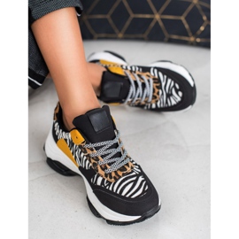 SHELOVET Sneakers mit Animal-Print schwarz mehrfarbig 2