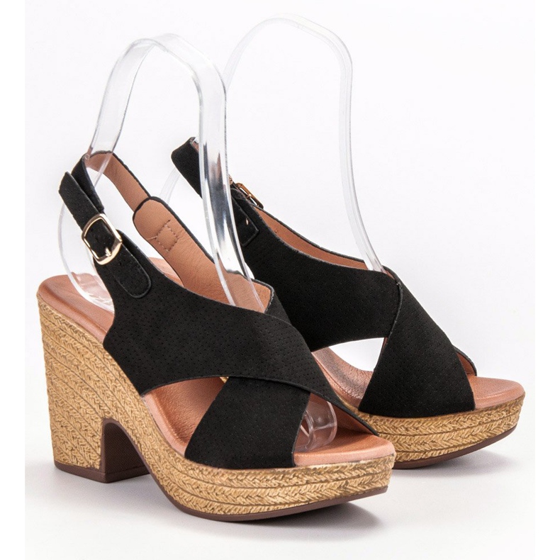 Anesia Paris Leichte Sandalen mit hohen Absätzen schwarz 1