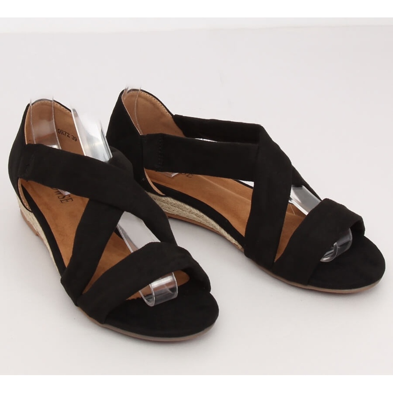 Schwarze Sandalen Espadrilles 9R72 Schwarz 1